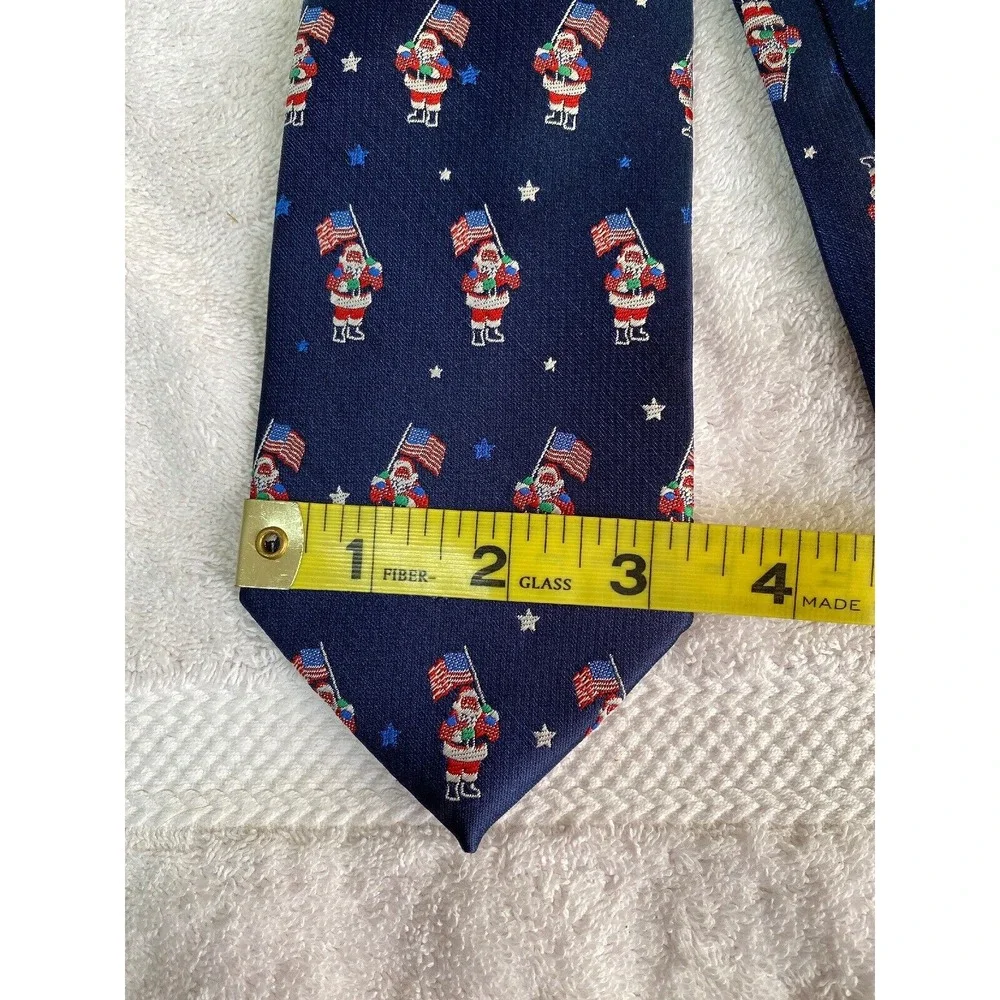 Hallmark Holiday Traditions Navy Blue Christmas Classic Tie Santa Claus  USA‎